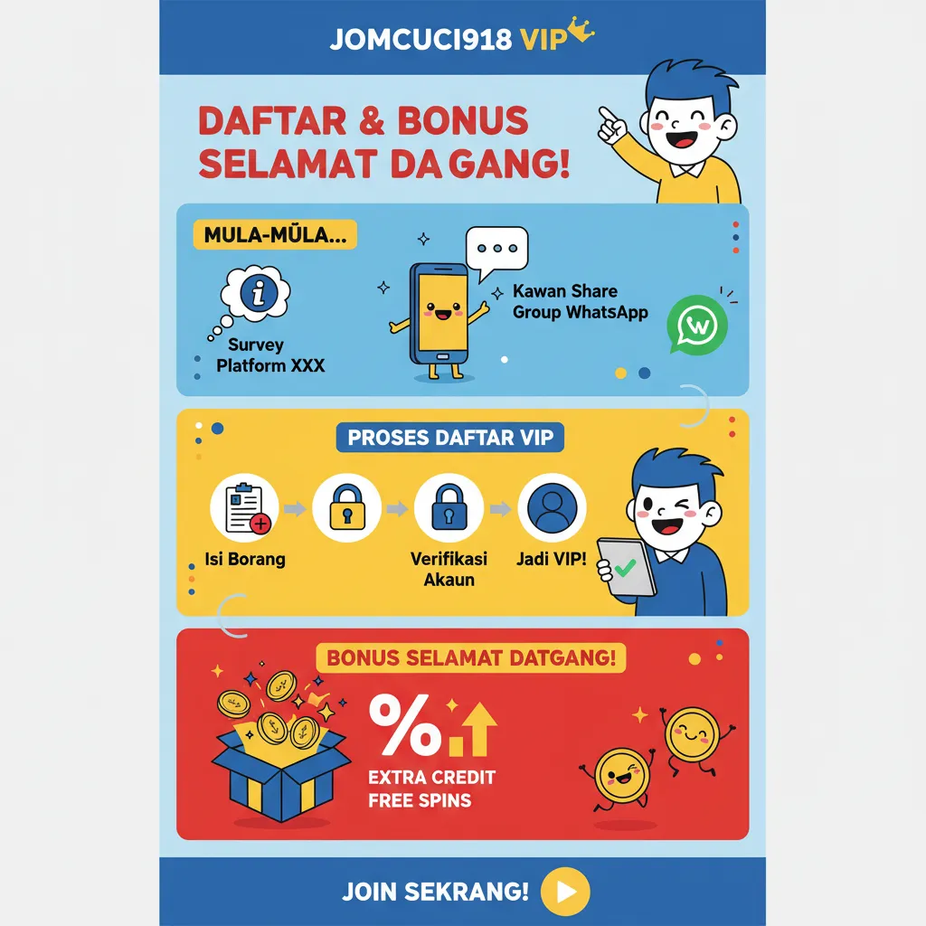 Daftar Jomcuci918 VIP & Bonus Selamat Datang