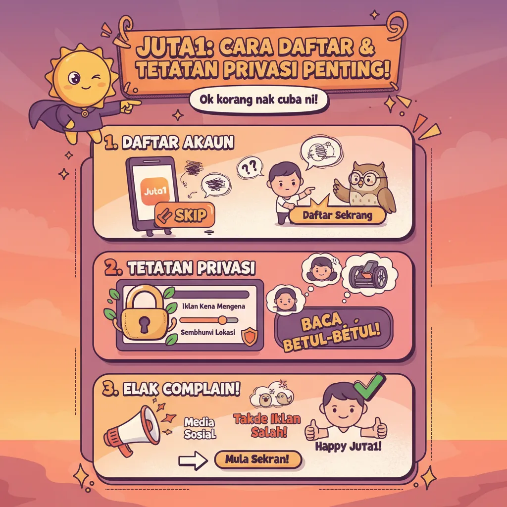 Cara Daftar Akaun Juta1 & Tetapan Privasi
